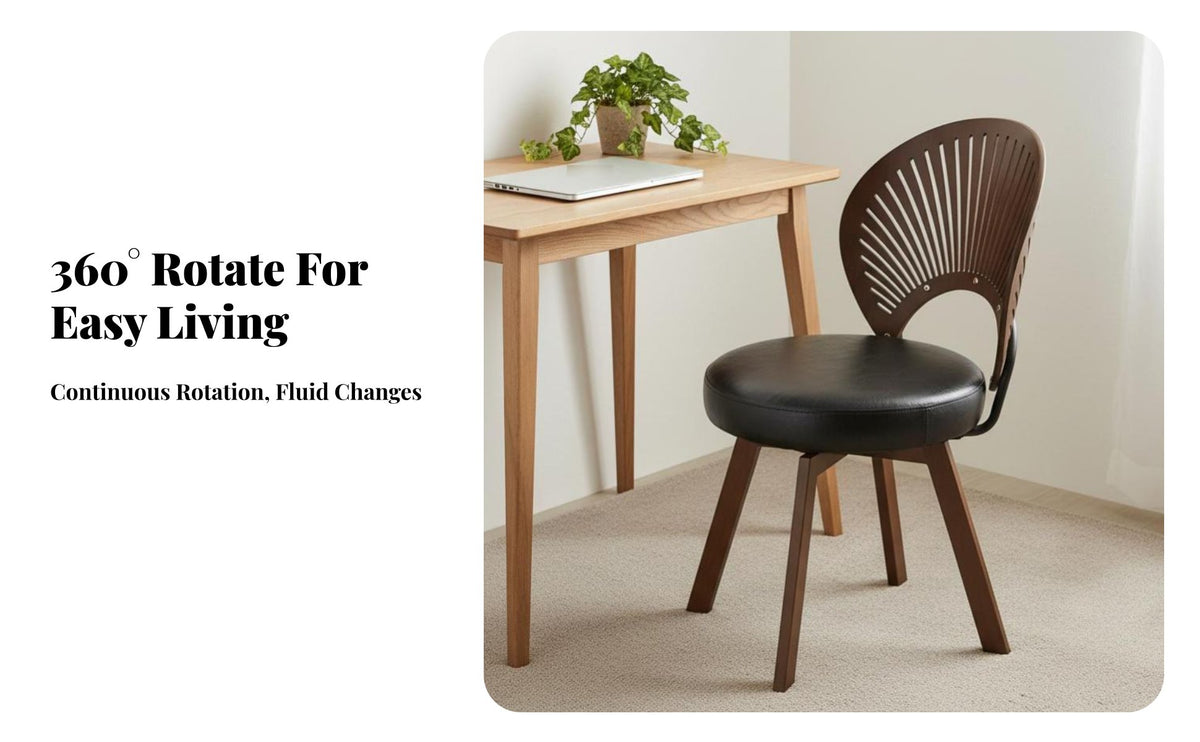 Shell Design Scalloped spine support rotate Chair Comfortable Upholstered Seat Modern design Household Furniture Rolling Casters for Office Workers, Adults, Students, Bedroom, Living Room, Study