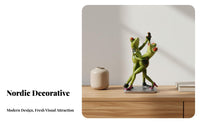 Creative Design Resin Frog Sculpture Inspirational Nordic Aesthetic Frog Decor Hand-Dyed for Garden, Living Room, Desktop