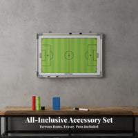 Aluminum Alloy Frame Football Board Hangable Portable Soccer Strategy Board Lightweight for Team Managers, Training, Locker Room
