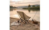 Sturdy Frame Reclining Camping Chair Double-Layer Oxford Material Adjustable Outdoor Chair for Picnic, Barbecue, Sketching