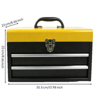 Portable Metal Tool Box Compact Tool Chest with Drawers Multi-Function Desktop Organizer for Mechanics