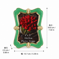 Vintage-style Photo Frame, 6-inch, Tabletop, Photo Frame, Pearl, Resin, European Classical