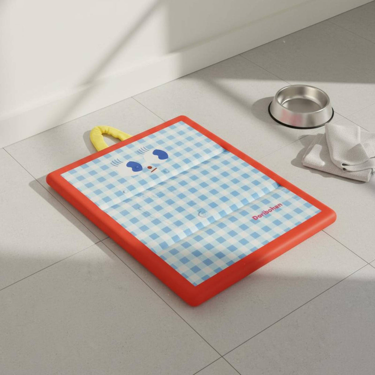 Rectangular Cooling Mat Stitched Cat Cooling Mat Checkered Pet Sleeping Pad