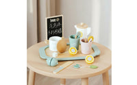 Wooden Dessert and Tea Playset Role Children's Play Afternoon Tea Toy Wood Wooden Cake Toy Set for Preschoolers, Young Children