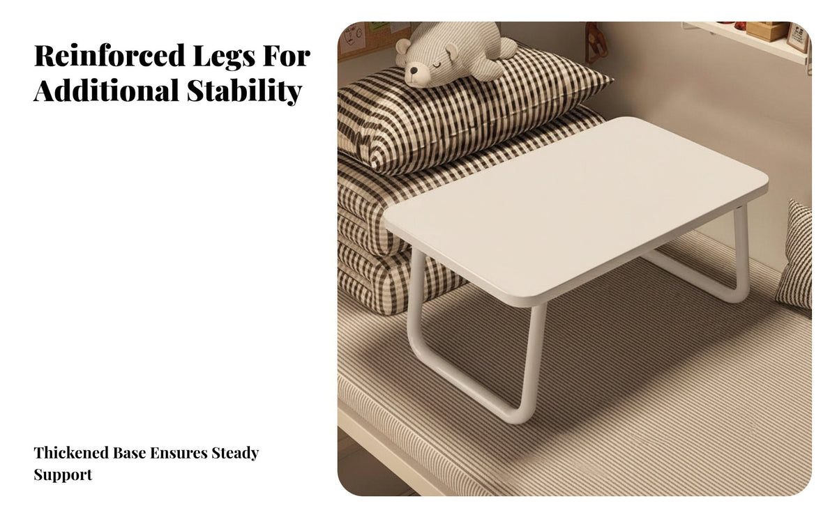 Space-Saving Foldable Laptop Table Multi-Functional Foldable Lap Desk Ready to Use Bed Tray Device Slot for Dorm Residents, Distant Workers, Users with Limited Mobility, Home Office, Sofa, Travel, Floor