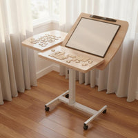 Bedside Rolling Desk Movable Adjustable Reading Stand Space-Saving