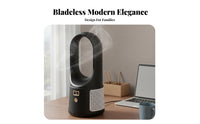 LED Digital Display Bladeless Desk Fan Adjustable Speed Bladeless Fan Easy to Clean for Students, Pet Owners, Bedroom, Dorm Room