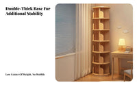 360-Degree Rotation Revolving Tower Shelf Floor-Standing rotating Book Tower Space-Saving Design book storage unit Large Capacity for Students, Apartment Dwellers, Parents, Small Spaces, Study Room, Bedroom, Home Office