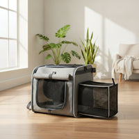 Breathable Expandable Pet Carrier Backpack Soft-Sided Cat Carrier Backpack Portable Comfortable for Small Dogs, Travel, Cycling