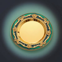 Round Tray with Embossed Rim Vintage-Inspired for Candle Display