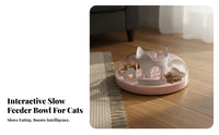 Cat Slow Feeder Bowl Mental Stimulation Interactive Cat Brain-Teaser Feeder