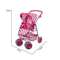 Realistic Design Doll Stroller Child Safe Foldable Doll Stroller Lightweight Toy Pram Long-Lasting Construction for Girls, Toddlers