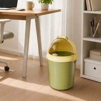 Recycling Bins for Kitchen 11L, Small Cylindrical Waste Paper Bin, Medium Home Rubbish Bin with Rocking Lid