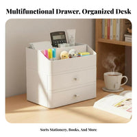 Space-Saving Stackable Drawer Unit Multi-Purpose Stackable Drawer Box long-lasting Desktop Organizer interlocking Design for Office Workers, Hobbyists, Desk, Dorm Room, Bedroom, Vanity