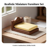 Realistic Design Miniature Furniture Set Fine Workmanship Micro Landscape Ornament Cute for Hobbyists, Desktop Decoration, Terrarium, Bonsai