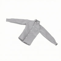 Long Sleeve 1/6 Scale Shirt Button-Front Male Doll Shirt Collared Tailored Design