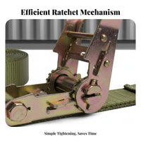Ratchet Tie down Strap 5000kg Breaking Strength Ratchet Strap Wear-Resistant Heavy Duty Tie down for Truckers Containers, Trailers, Moving