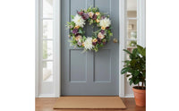European Design Artificial Flower Garland Wreath Lifelike Flowers Flower Wreath Romantic Look Floral Hoop Garland Ready to Hang for Wedding