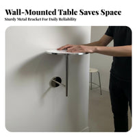 Bauhaus Design Wall-Mounted Round Table Solid Wood Small Wall Bar Table Space-Saving Household Furniture Minimalist Design for Cafe Owners, Apartment Dwellers, Living Room, Kitchen, Entryway, Bedroom