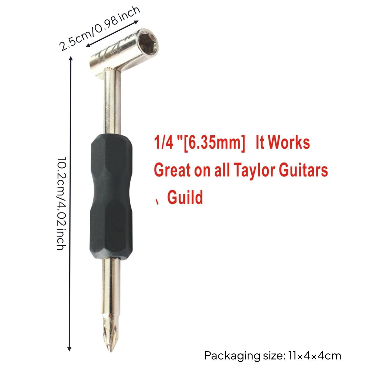 Support Rod Wrench Double-Head Guitar Neck Adjustment Wrench Chrome Finish Music Tool for Luthiers
