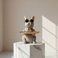 French Canine Statue Tray Distinctive Gift Suggestion French Canine Butler Statue Dog Figurine Key Holder Versatile Decor
