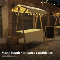 Wooden Market Stand Easy Assembly Wooden Market Stall High-Quality Wood Foldable Market Stand for Crafters, Night Markets, Craft Fairs, Outdoor Events