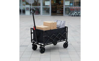 Space-Saving Portable Camping Wagon All Terrain Wheels Foldable Beach Wagon Collapsible Utility Wagon for Shopping, Picnic, Gardening