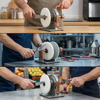 Heavy-Duty Hand-Crank Grinder Sturdy Bench Grinder with Corundum Wheel Long-Lasting Hand Crank Grinder Multi-Purpose for Craftsmen, Woodworkers, Workshop, Garage