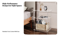 Space-Saving Clear C-Shaped Table Minimalist Design Transparent C-Table multipurpose Use Indoor Furnishing Modern Look for Apartment Dwellers, Minimalists, Living Room, Small Spaces, Bedroom, Home Office