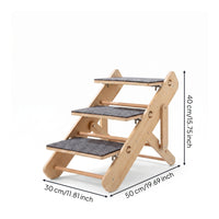 Foldable Pet Stairs Adjustable Pet Ramp with Carpet Portable Dog Ramp Compact for Dogs, Indoor, Couch, Bedside