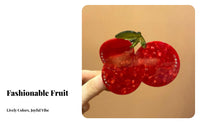 Fruit Shaped Hair Fastener Funny and Cute Acetate Fruit Hair Grip Lively Hues Decorative for Women, Day-to-Day Wear