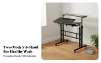 Multi-Functional Standing Laptop Table Multifunctional Adjustable Laptop Desk Modern Design Mobile Computer Cart Easy Assembly for Telecommute Workers, Students, Seniors, Small Areas, Study, Dorm Room, Bedroom