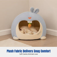 Soft-Textured Cave Bed Warm and Warm hareShaped Pet Den Semi-Enclosed Design Soft Texture for Felines, Winter Use, Sleeping