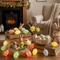 Easter Egg Solar Powered Cracked Egg Fairy Lights Multicolored LED Easter Light Strand for Indoor, Bedroom Families, Homeowners, Outdoor, Garden, Patio