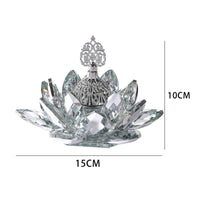 Silver Finish Crystal Lotus Incense Burner Decorative Glass Lotus Incense Holder Meditation Home Decor Spiritual Cleansing