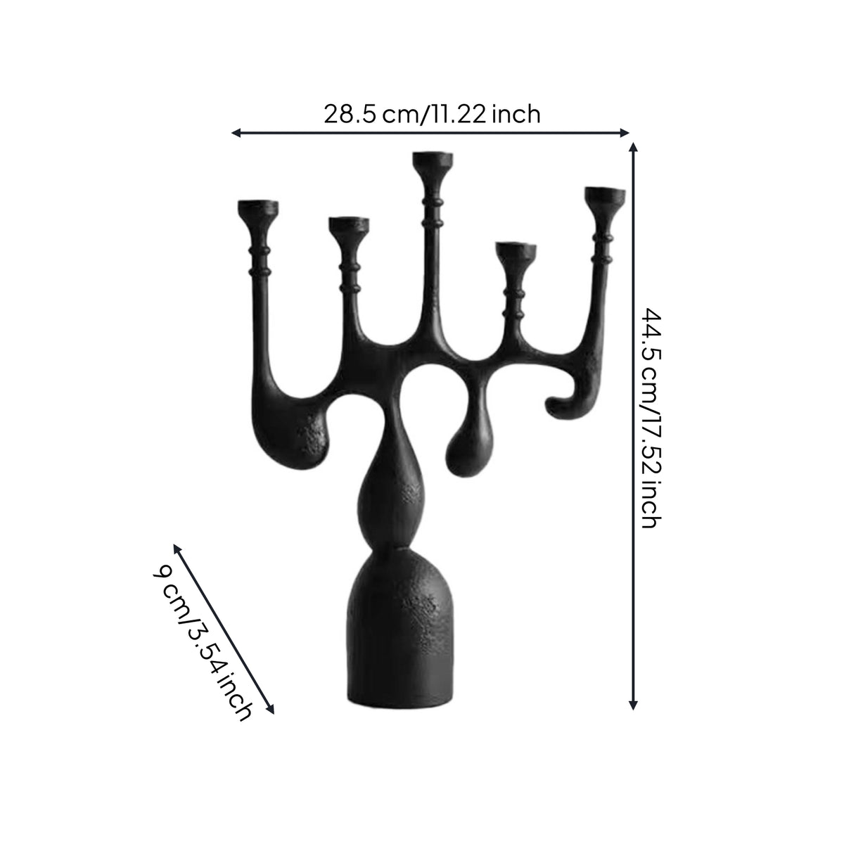 Taper Candle Holder Matte Black Sculptural Candle Holder Organic Candlestick Stand for Mantel