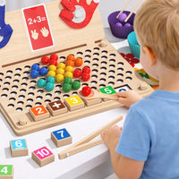 Made of Wood Arithmetic Teaching Aid Develops Fine Physical Skills Wooden Number Manipulative Board Hand-Eye Coordination Counting Learning Toy Multi-Functional for Kindergarteners, Preschoolers, Toddlers, Classroom, Homeschooling
