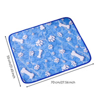 Pet Cooling Mat with Paw pattern Quilted Dog Cooling Mat Padded Cats, Indoor