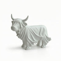 Horned Bovine Statue Spooky Horned Bovine Statue with Curved Protrusions Resin Spectral Figurine for Collectors, Halloween, Entryway