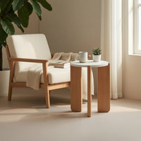 Round Side Table Compact Side Table Modern for Living Room, Reading Corners