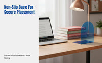 Acrylic Thickened Non-Slip L-Shaped Bookend, Transparent Desktop Organizer, Student Storage, Decorative Stand