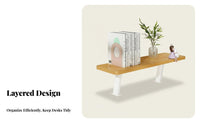 Height-Increasing Tiered Desk Organizer Space-Saving Desktop Shelf Multitier Design Computer Stand Compartmentalized Storage for Students, Home Workers, Study Room, Dormitory, Workstation, Bedroom