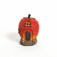 Strawberry House Planter Whimsical Fairy Garden Cottage Stone-Look