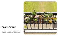 Hanging Design 2-Tier Railing Planter Rack Space-Saving Plant Holder Decorative Scrollwork Flower Pot Stand Rust-Resistant Coating for Apartment Dwellers, Gardeners, Homeowners, Balcony, Outdoor, sillsill, Fence