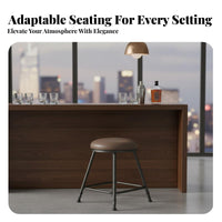 Minimalist Design Backless Padded High Stool Comfortable Cushion Padded Backless Stool Sturdy Construction Bar Chair Stable Frame for Homeowners, Business Owners, Adults, Front Desk, Cafe, Restaurant, Kitchen Island