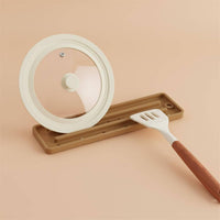 Pot Cover Organizer Stand Space-Saving Pot Lid Holder Non-Slip Lid and Spoon Rest for Stovetop