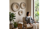 3 Pieces Round Wall Basket Handwoven Woven Wall Basket Natural for Cafe