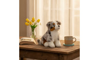 Australian Herding Stuffed Animal Tri-Color Australian Herding Stuffed Animal Stuffed Animal Dog with Floppy Ears Faux-Fiber