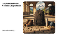 Wear-Resistant Large Capacity Utility Pack long-lasting rucksackpack Simple Design Rucksack Padded Shoulder Straps for explorers, Professionals, Work locations, journey, Outdoor Activities, everyday Commute