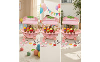 Wooden Toy Ice Cream Cart Pastel Ice Cream Cart Toy Imaginative Interactive for Children, Toddlers, Children, Playroom
